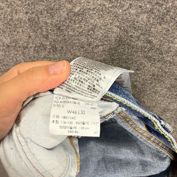 Levi's Jeans Men 46*32 Blue Denim Medium Wash High Rise 550 Straight Pockets - Picture 7 of 8